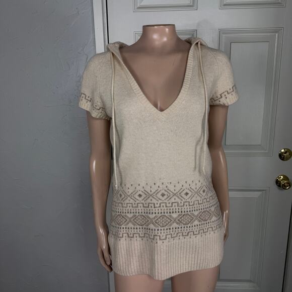 Vintage Y2K Esprit Women's sweater Large Wool Hooded Knit Tunic S/S E3-11 - Picture 1 of 10